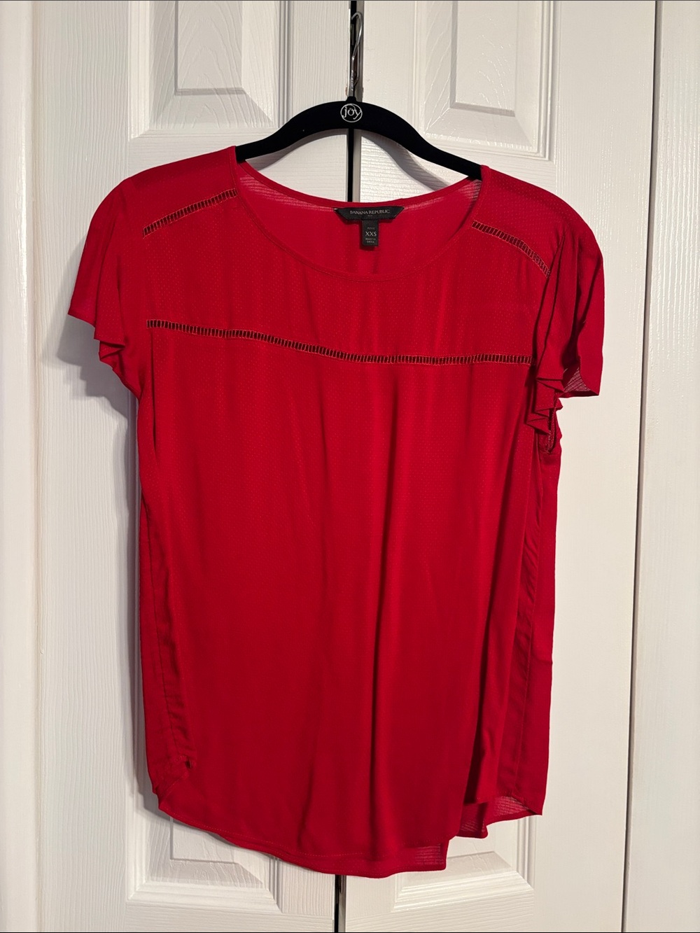 Banana Republic Women’s Red top with petal short sleeves size XXS